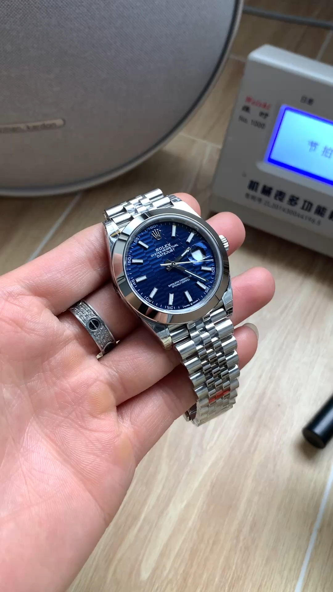 Rolex Datejust 41 Stainless Steel Smooth 126300 0024 Blue Stick Dial - Video