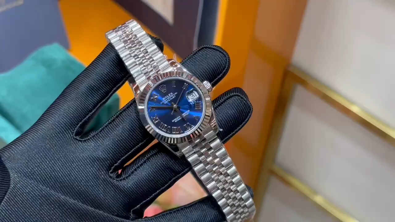 Rolex Datejust Replica 278274-0034 Blue Roman Dial 31 Fluted Bezel - Video