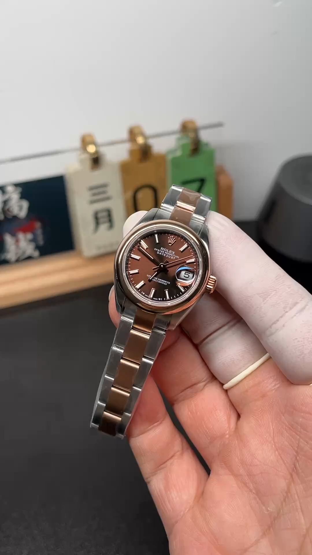 Rolex Lady-Datejust 28mm Two-Tone 1:1 Clone Brown Dial 279161-0018 - Video