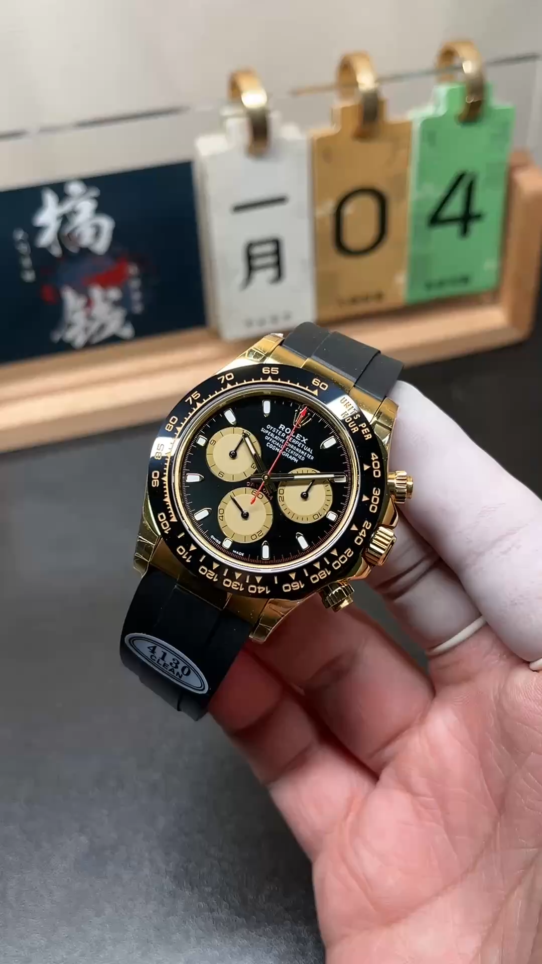 Rolex Daytona 116518LN Black Dial Rubber strap 40mm Mens Replica Watch - Video