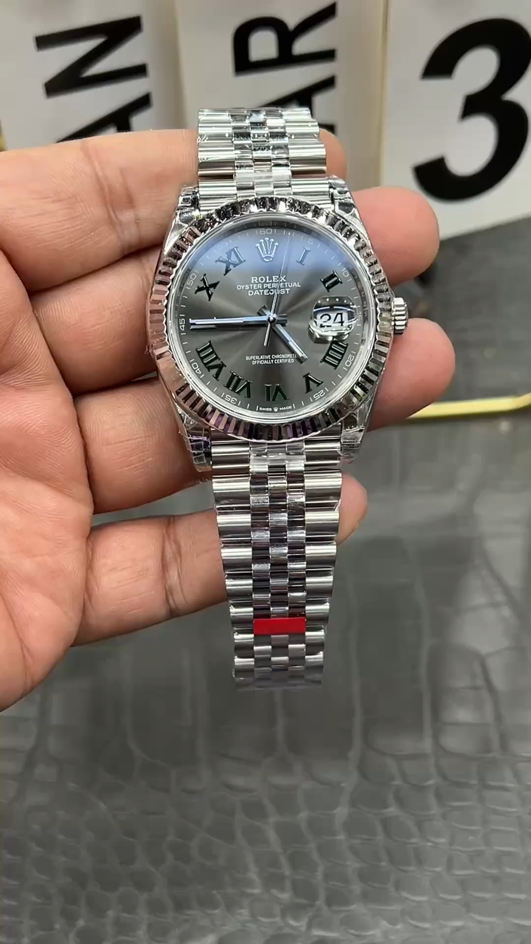 Rolex Datejust 126234 Slate Grey Wimbledon Dial 36MM Unisex Replica Watch - Video