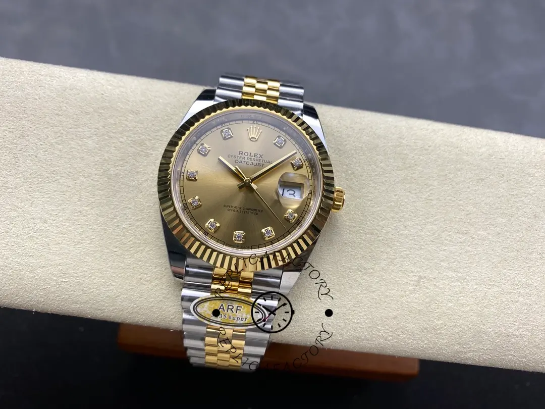 Full view of Rolex Datejust M126333-0012 showing dial, bezel, and bracelet under natural light.