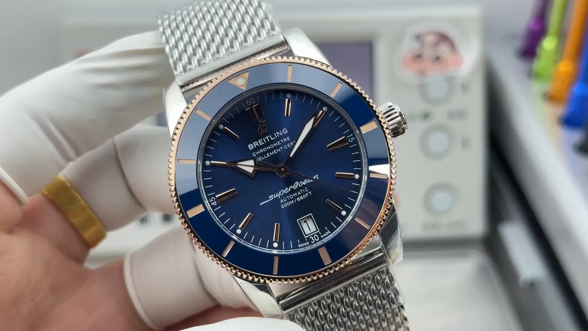 1:1 Clone Breitling Superocean Heritage UB2010161C1A1 Rose Gold 42 Men's Watch - Video