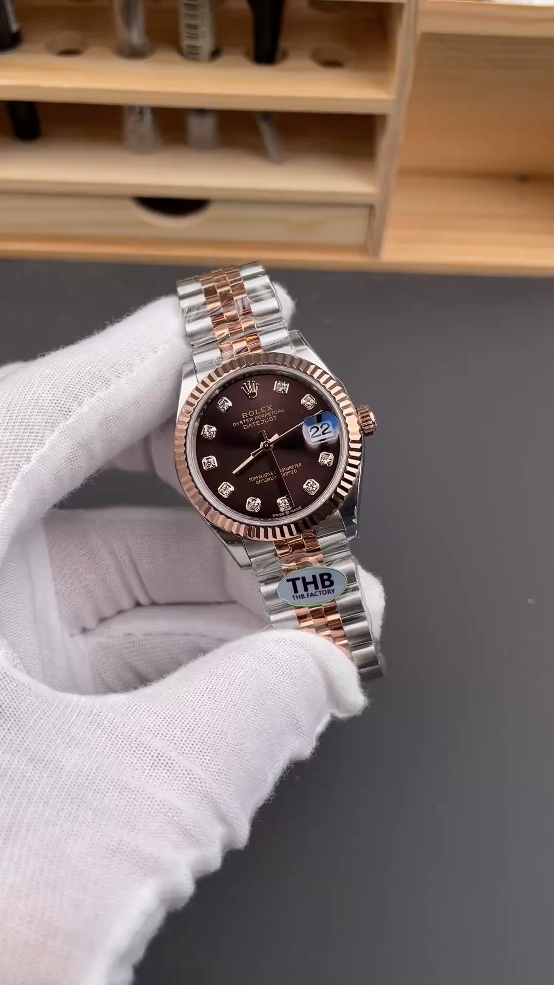 Rolex Datejust 28 Brown Dial Two Tone Strap 279171-0011 Replica - Video