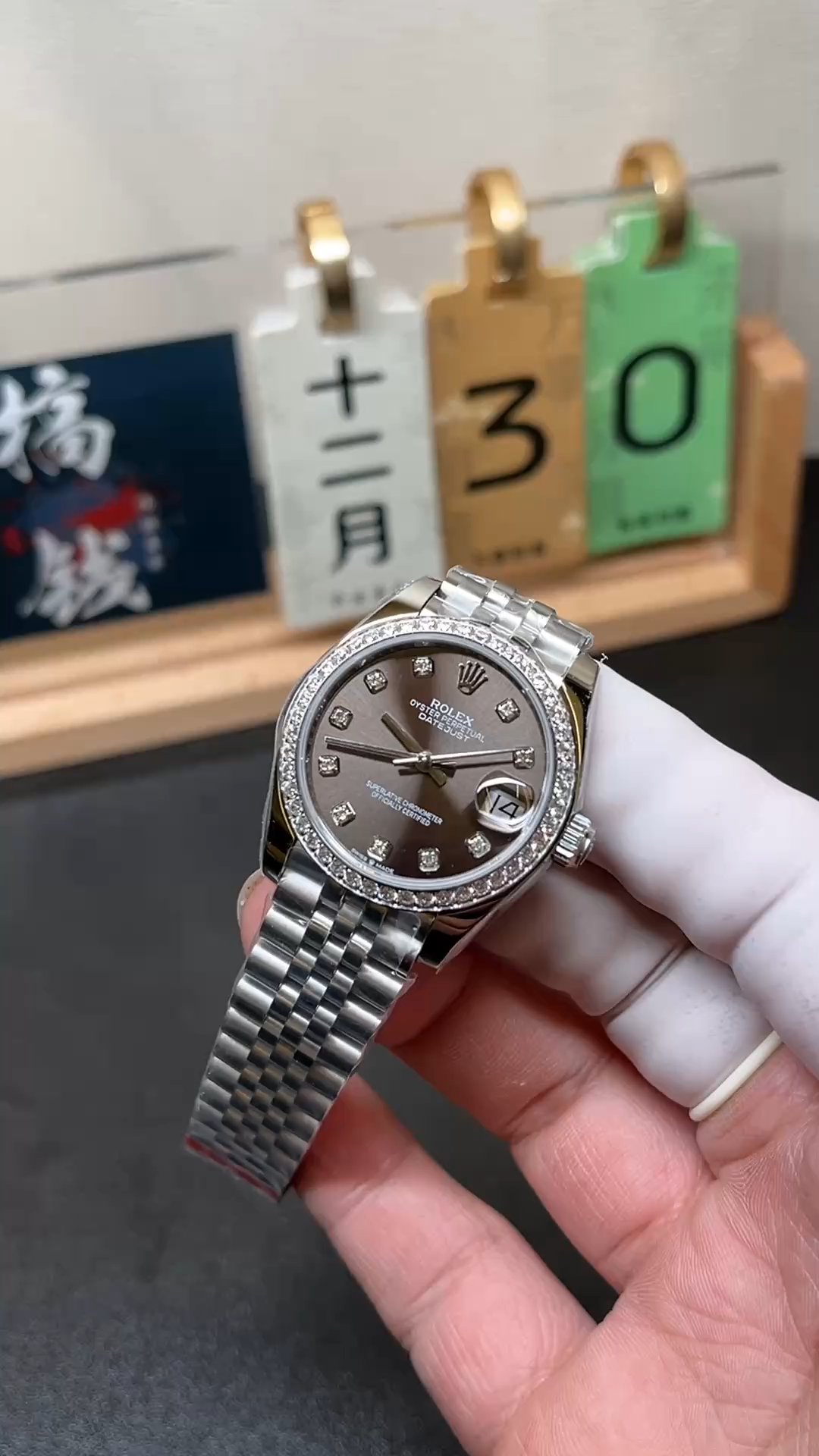 Replica Rolex Datejust 31 Diamond-Set 278384RBR-0010 Dark Gray Dial - Video