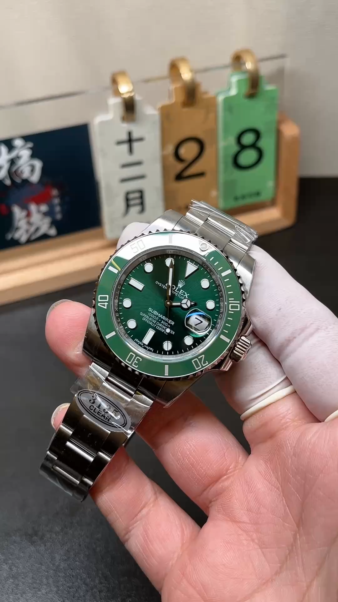 Rolex Submariner Date 116610LV Stainless Steel Oyster 40MM Green Dial Mens Replica Watch - Video