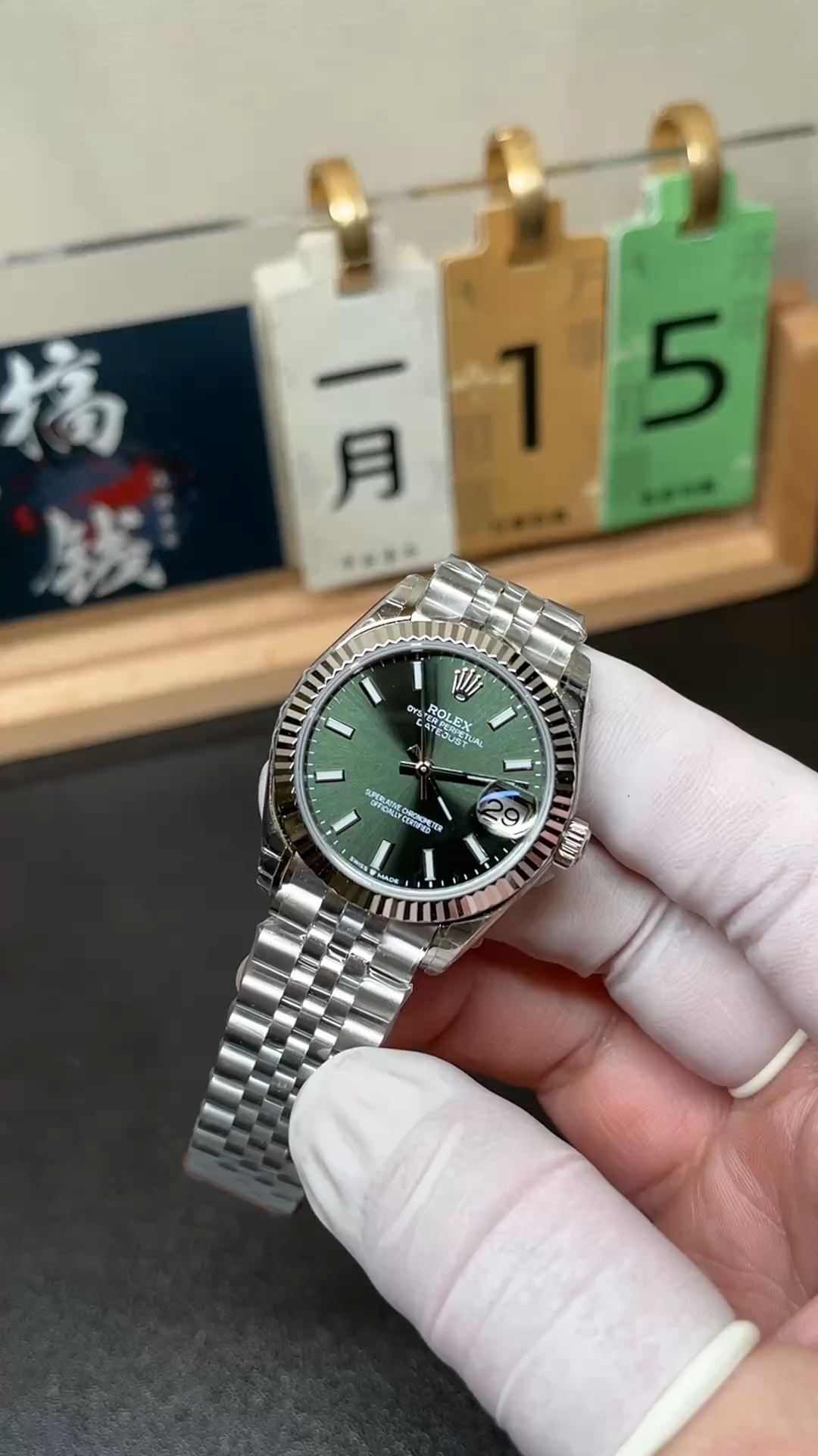 Rolex Datejust 31mm Stainless Steel 278274 0018 Mint Green Index Jubilee - Video