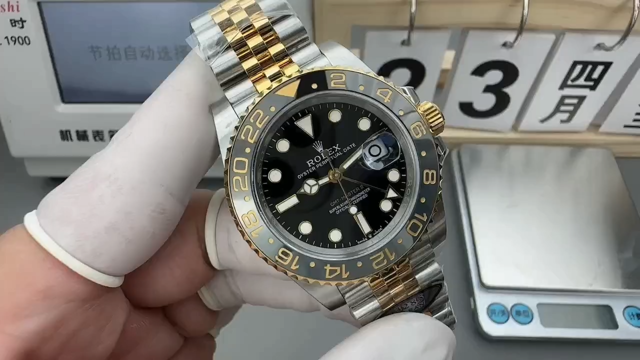 Rolex GMT Master II Black Dial Steel 18kt Yellow Gold 126713GRNR 0001 Men's Watch