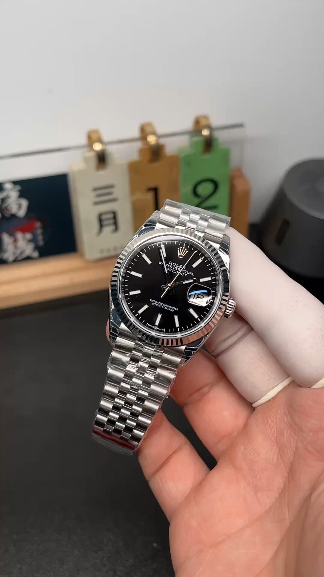 Rolex Datejust 126234 Fluted Bezel Black Index Dial 36MM Unisex Replica Watch - Video