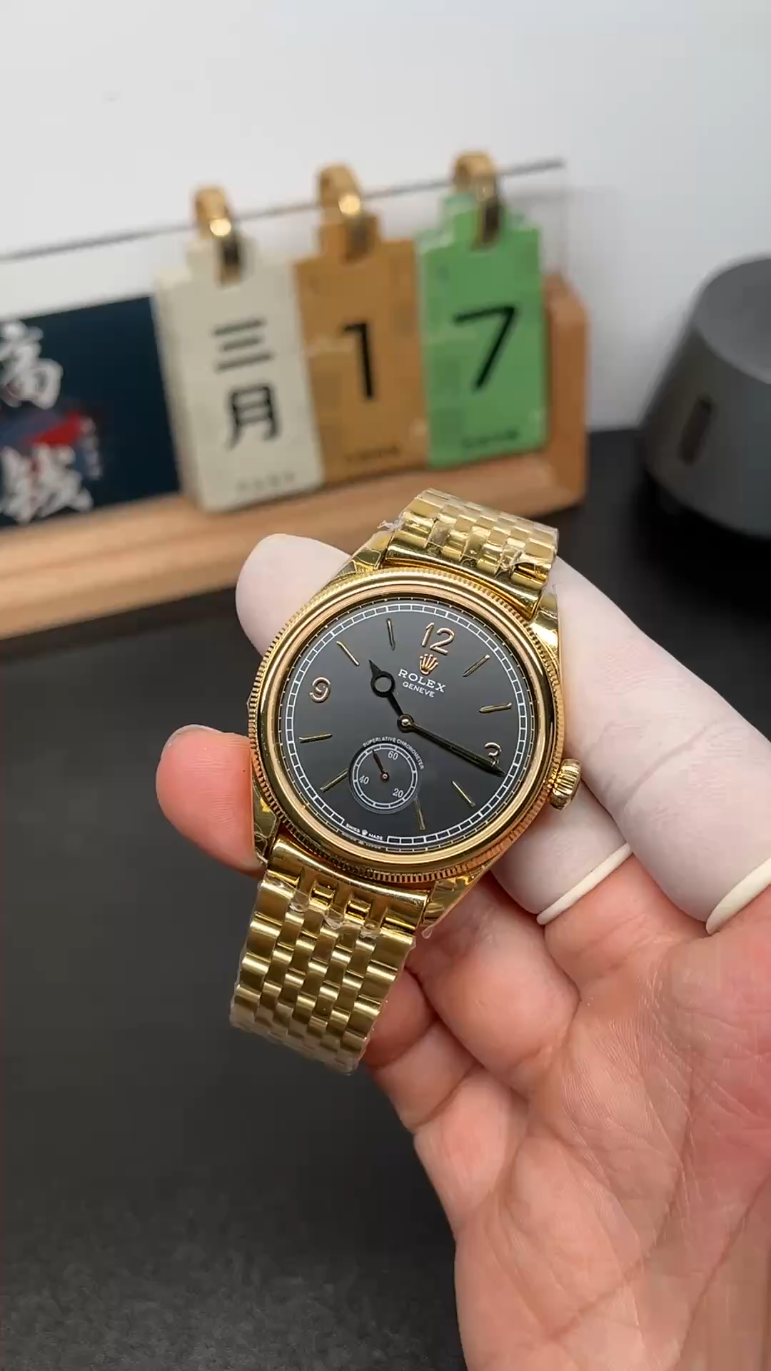 1:1 Clone Rolex 1908 52508 0007 Black Dial Settimo Bracelet - Video