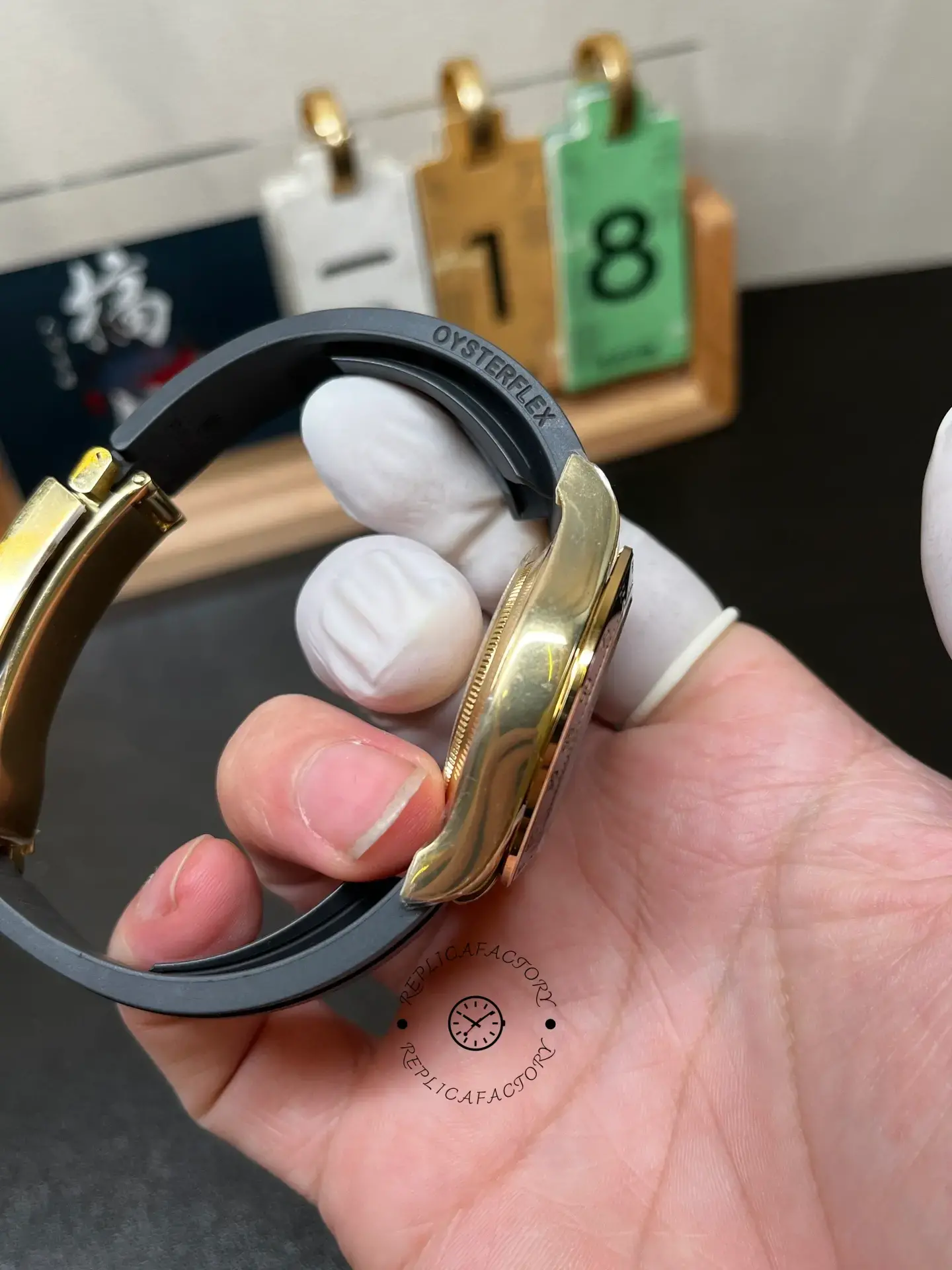 Opposite side view of Rolex Daytona 126518LN-0012 showing case profile and bezel edge.