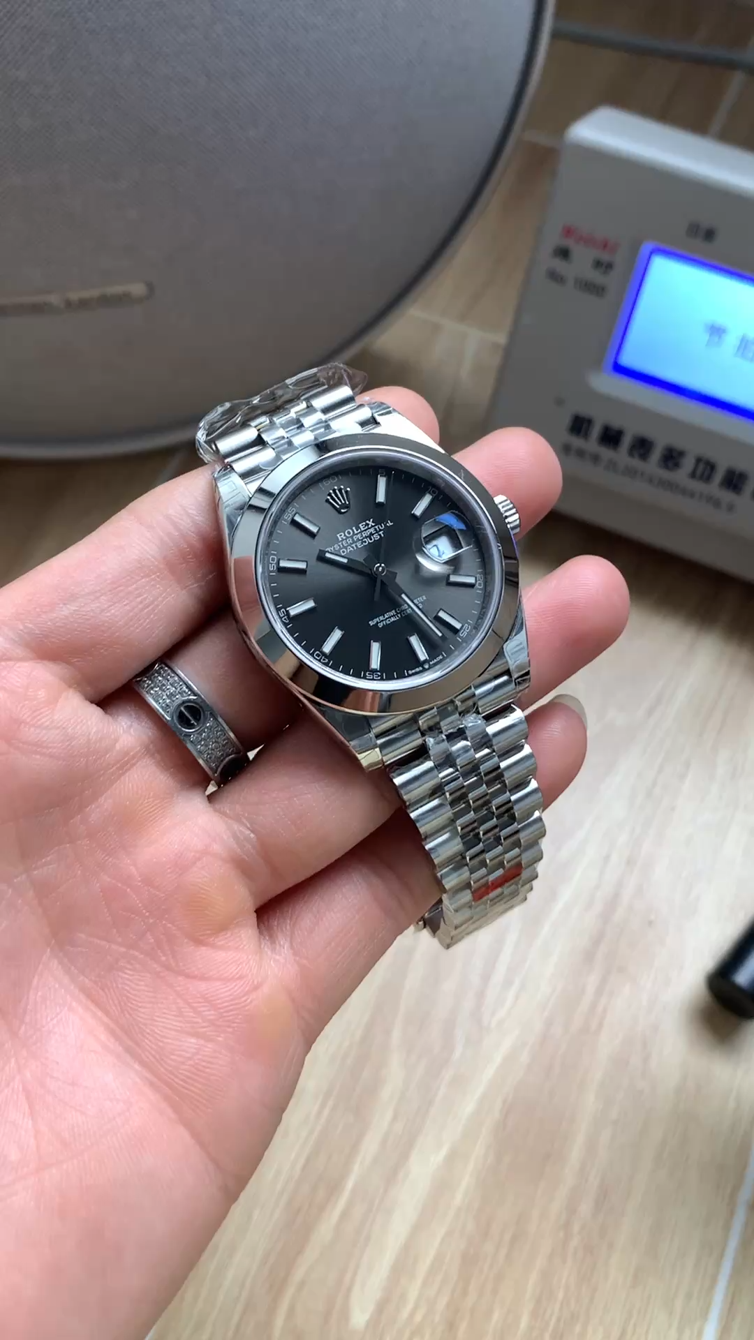 Rolex Datejust 41 Stainless Steel Grey Dial Jubilee Band M126300 0008 Men's Watch - Video