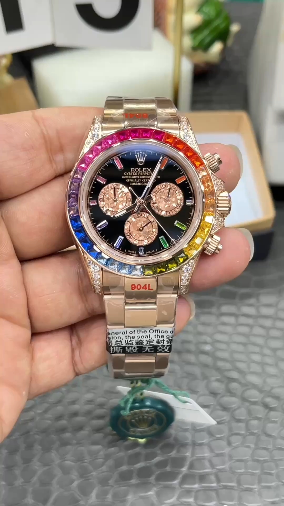 Rolex Cosmograph Daytona 40mm Black Sapphire Rainbow Dial 116595RBOW - Video