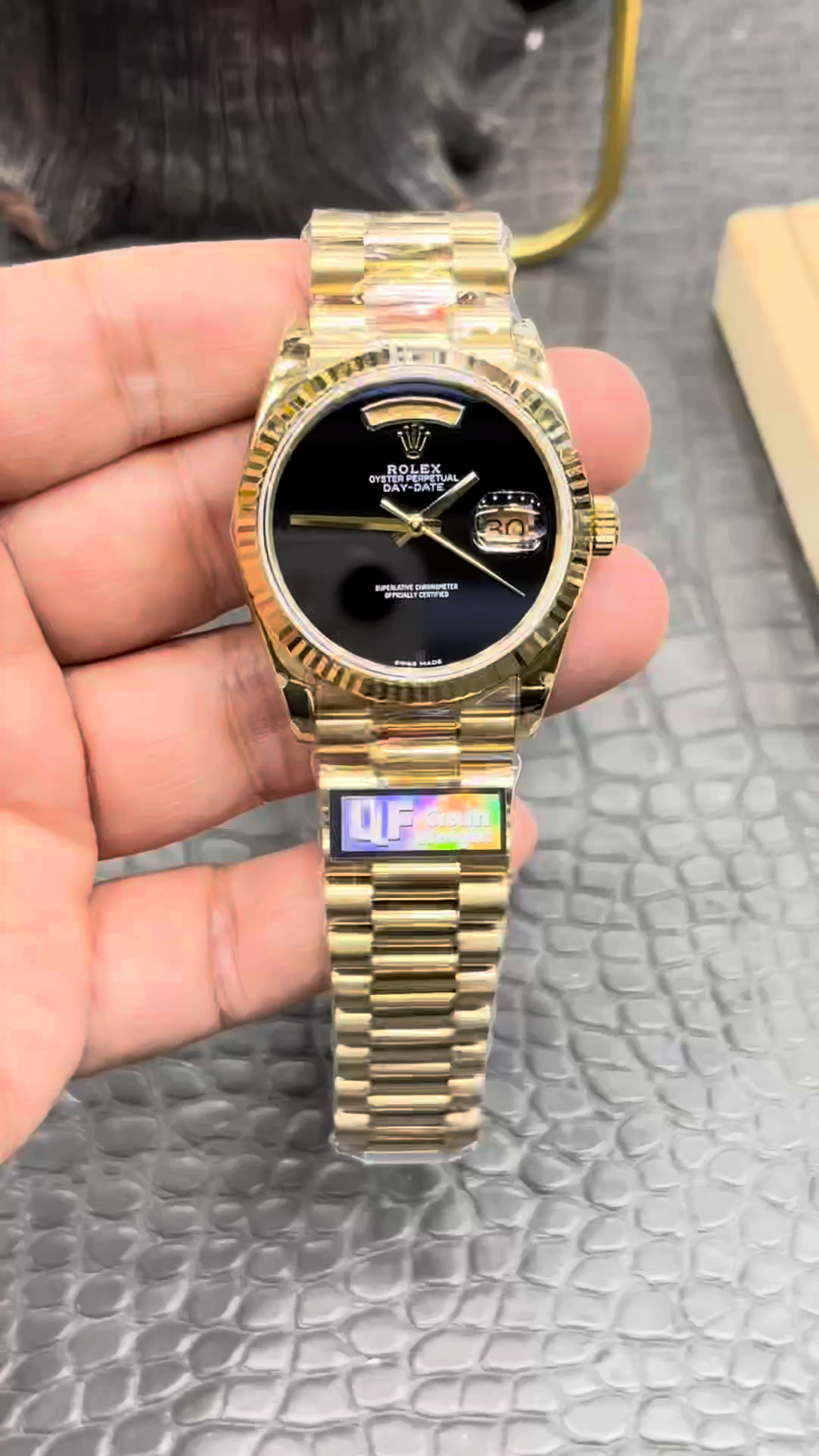 Rolex Day-Date 18038 36mm President Men's Onyx Dial Watch 1:1 Clone - Video