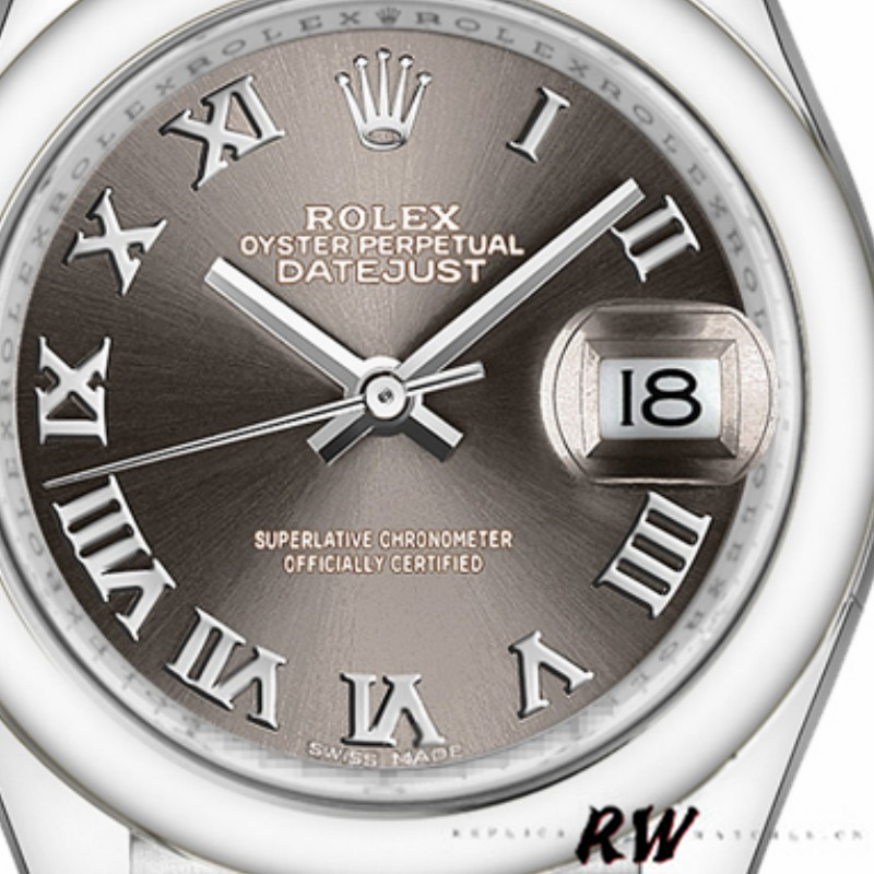 Rolex Datejust 279166 Dark Grey Roman Numeral Dial Domed Bezel 28mm Lady Replica Watch - Replica Factory