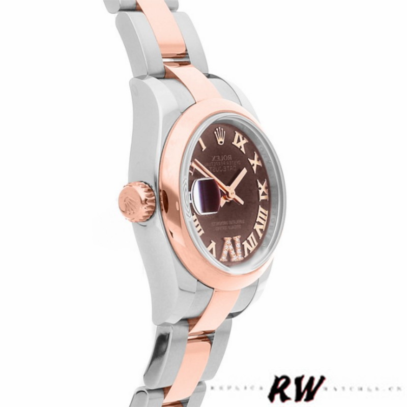 Rolex Datejust 179161 Stainless Steel and Everose Gold Chocolate Brown Dial 26MM Lady Replica Watch - Replica Factory