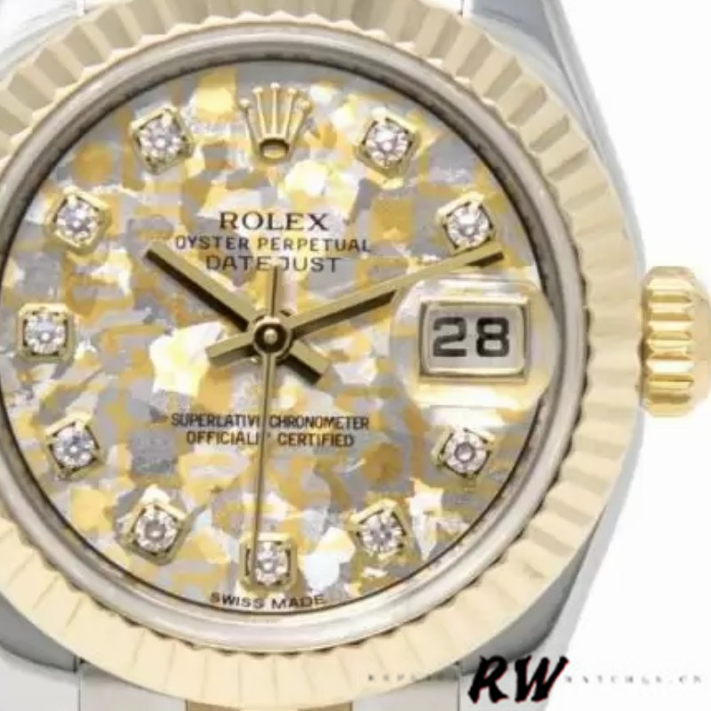 Rolex Datejust 179173 Jubilee Crystal Grey and Champagne Dial 26MM Lady Replica Watch - Replica Factory