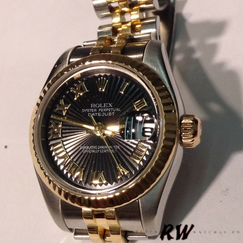 Rolex Datejust 179173 Sunbeam Silver Dial Fluted Bezel 26MM Lady Replica Watch - Replica Factory