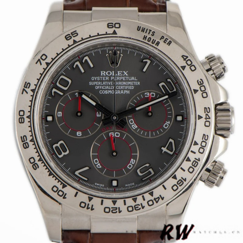 Rolex Daytona 116519 White Gold Grey Dial 40mm Mens Replica Watch - Replica Factory