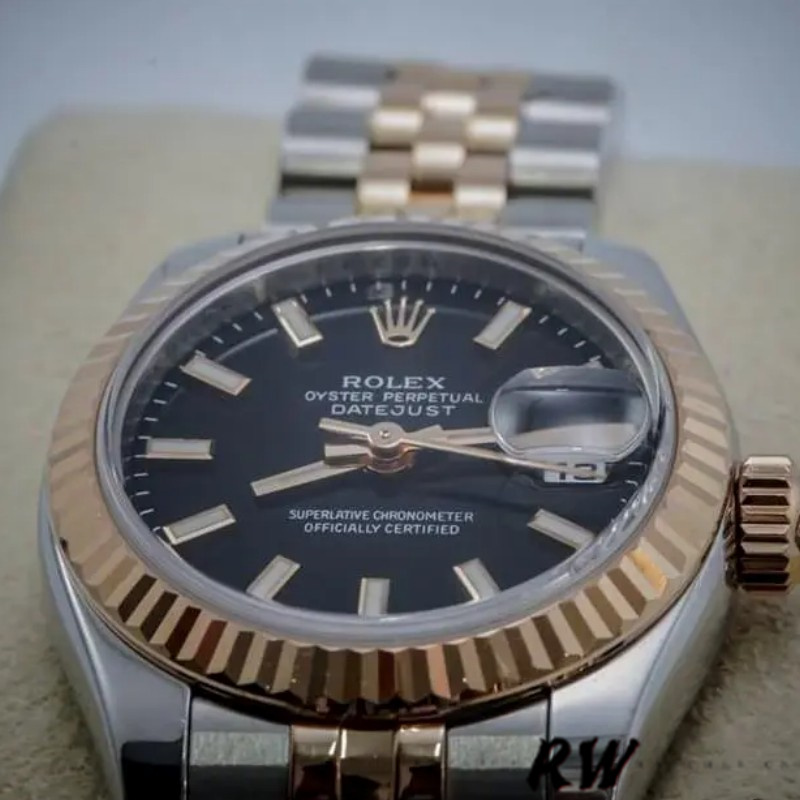 Rolex Datejust 179171 Black Dial Fluted Bezel 26MM Lady Replica Watch - Replica Factory