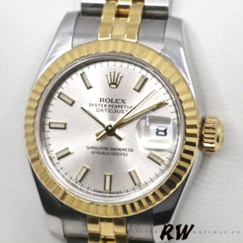 Rolex Datejust 179173 Silver Index Dial Fluted Bezel 26MM Lady Replica Watch - Replica Factory