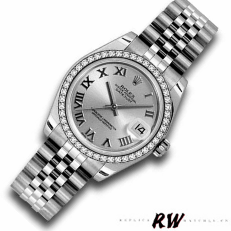 Rolex Datejust 178384 Stainless Steel Silver Roman Dial 31MM Lady Replica Watch - Replica Factory