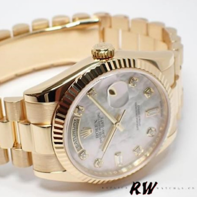 Rolex Day-Date 118238 Mother of Pearl White Dial 36mm Unisex Replica Watch - Replica Factory