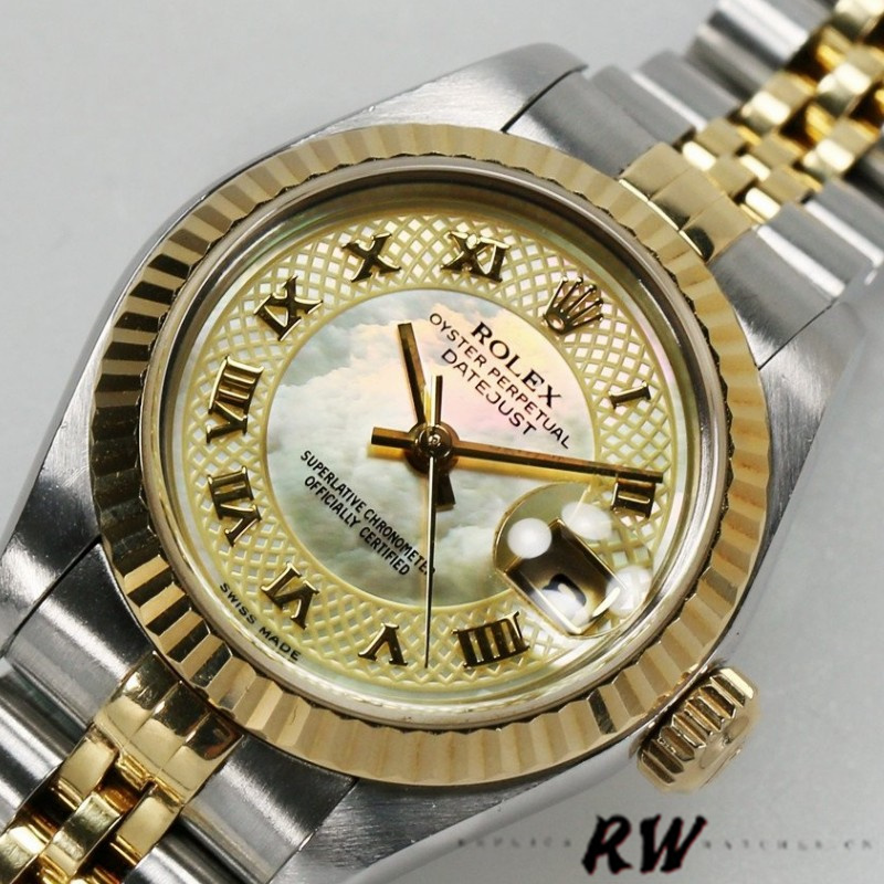 Rolex Datejust 179173 Decorated Mother Of Pearl Champagne Dial 26MM Lady Replica Watch - Replica Factory