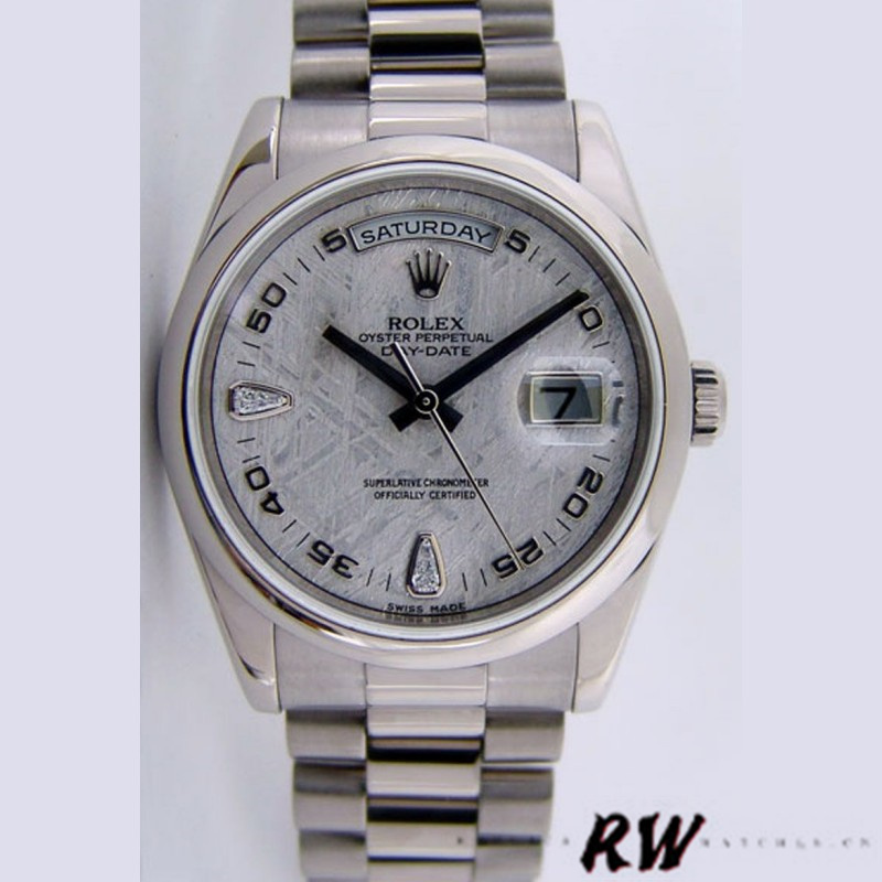 Rolex Day-Date 118209 Meteorite Grey Dial 36mm Unisex Replica Watch - Replica Factory