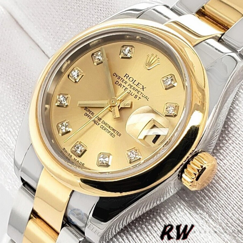 Rolex Datejust 179163 Champagne Dial Domed Dezel 26MM Lady Replica Watch - Replica Factory
