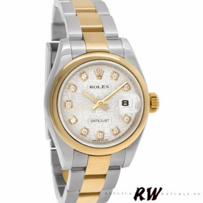 Rolex Datejust 179163 Silver Jubilee Dial Domed Dezel 26MM Lady Replica Watch - Replica Factory