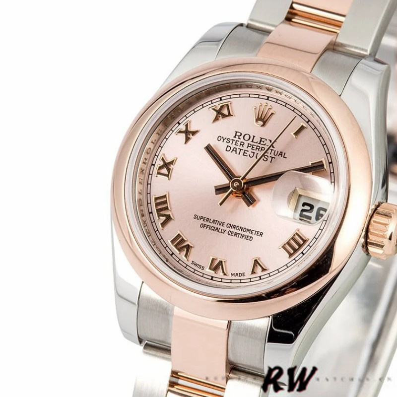 Rolex Datejust 179161 Stainless Steel and Everose Gold Pink Roman Dial 26MM Lady Replica Watch - Replica Factory