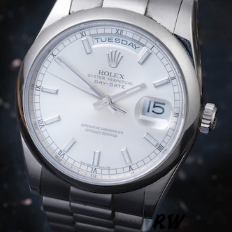 Rolex Day-Date 118209 Oyster Bracelet White Dial 36mm Unisex Replica Watch - Replica Factory