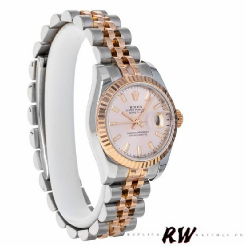 Rolex Datejust 179171 Pink Dial Fluted Bezel 26MM Lady Replica Watch - Replica Factory