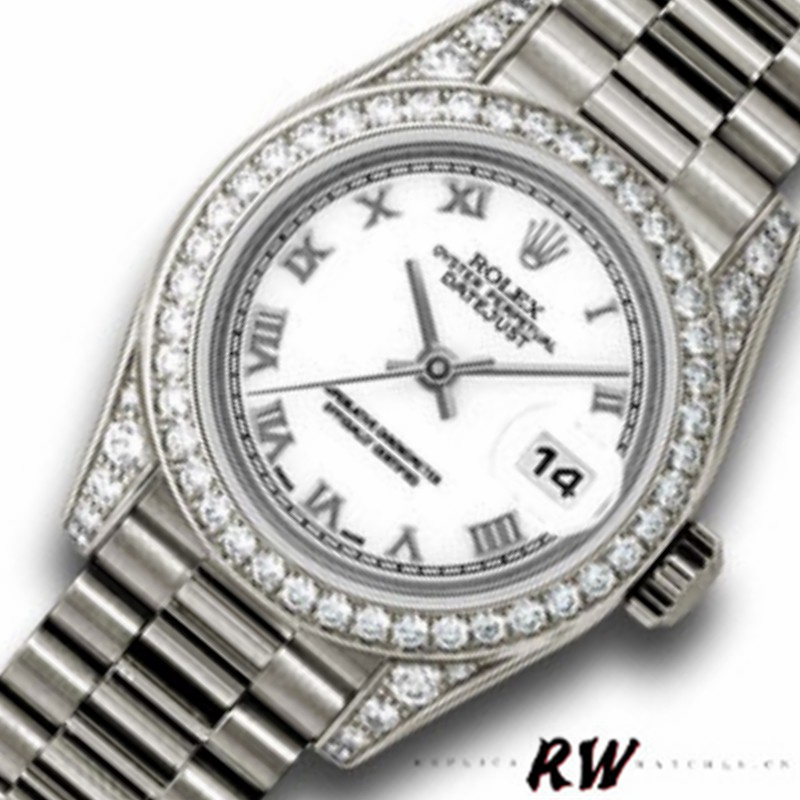 Rolex Day-Date 118389 White Gold White Roman Numeral Dial 36MM Unisex Replica Watch - Replica Factory