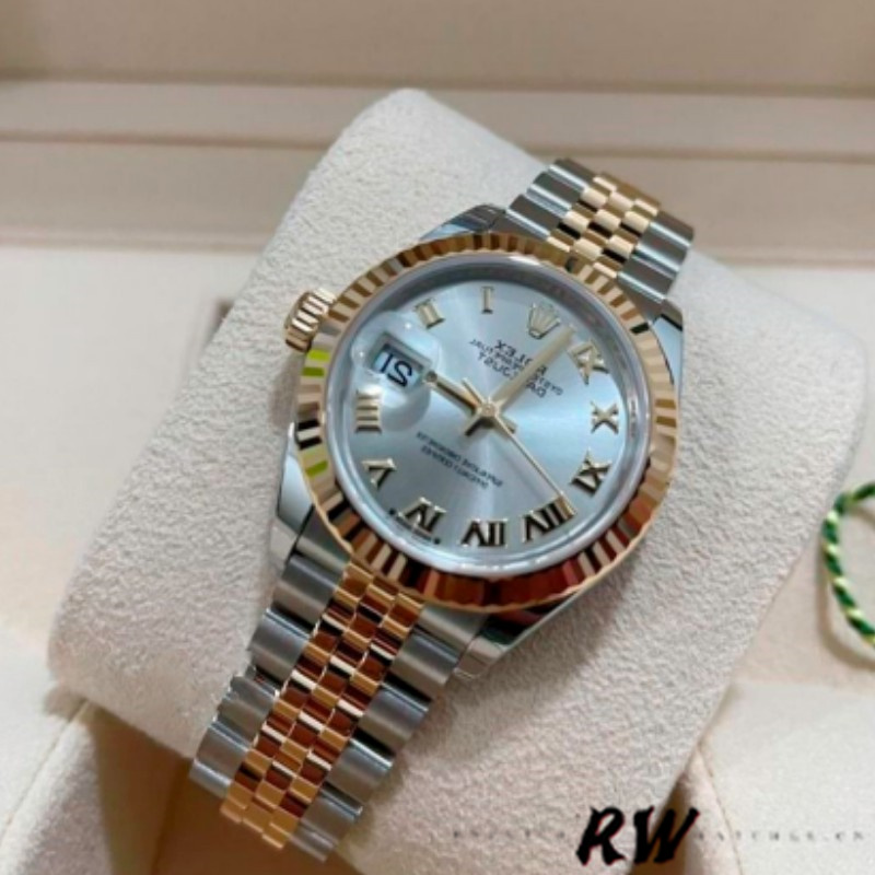 Rolex Datejust 279173 Silver Roman Numeral Dial Fluted Bezel 28mm Lady Replica Watch - Replica Factory