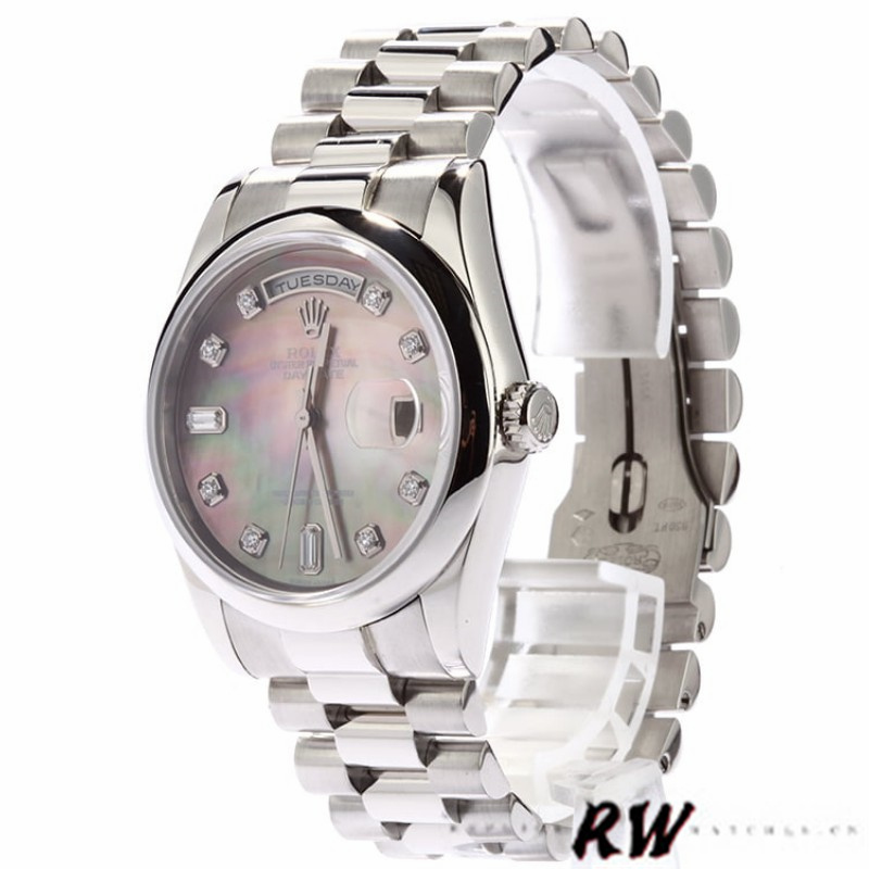 Rolex Day Date 118206 Mother of Pearl Black Dial 36mm Unisex Replica Watch - Replica Factory