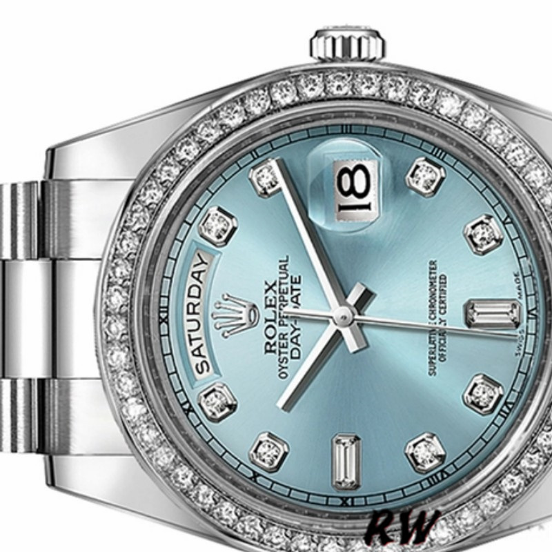 Rolex Day Date 118346 Ice Blue Dial 36mm Unisex Replica Watch - Replica Factory