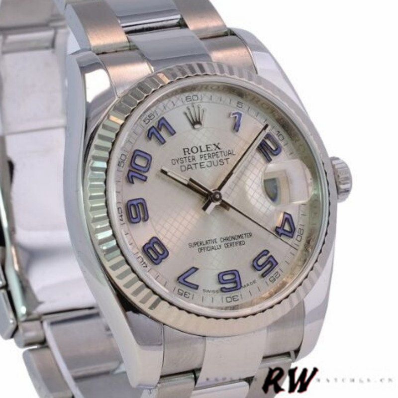 Rolex Datejust 116234 Silver Dial Fluted Bezel 36mm Unisex Replica Watch - Replica Factory