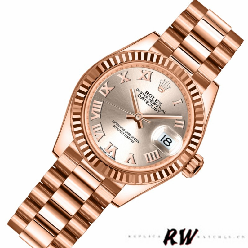 Rolex Datejust 279175 Sundust Roman Numeral Dial Fluted Bezel 28mm Lady Replica Watch - Replica Factory