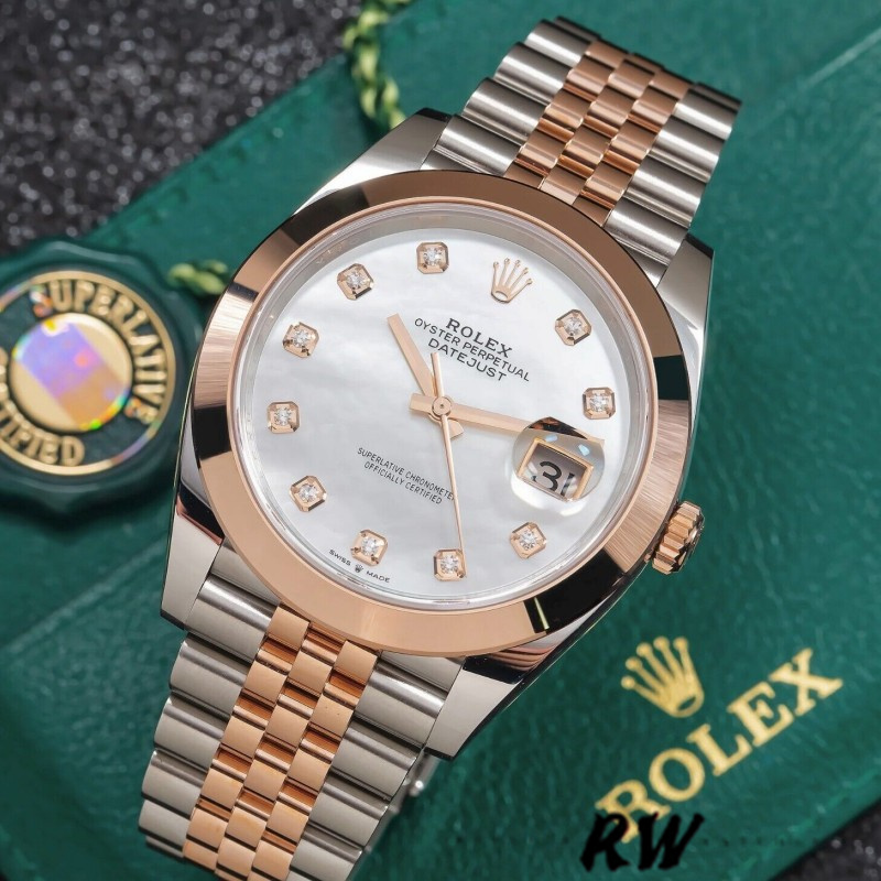 Rolex Datejust 126301 White Mother of Pearl Diamond Dial 41MM Mens Replica Watch