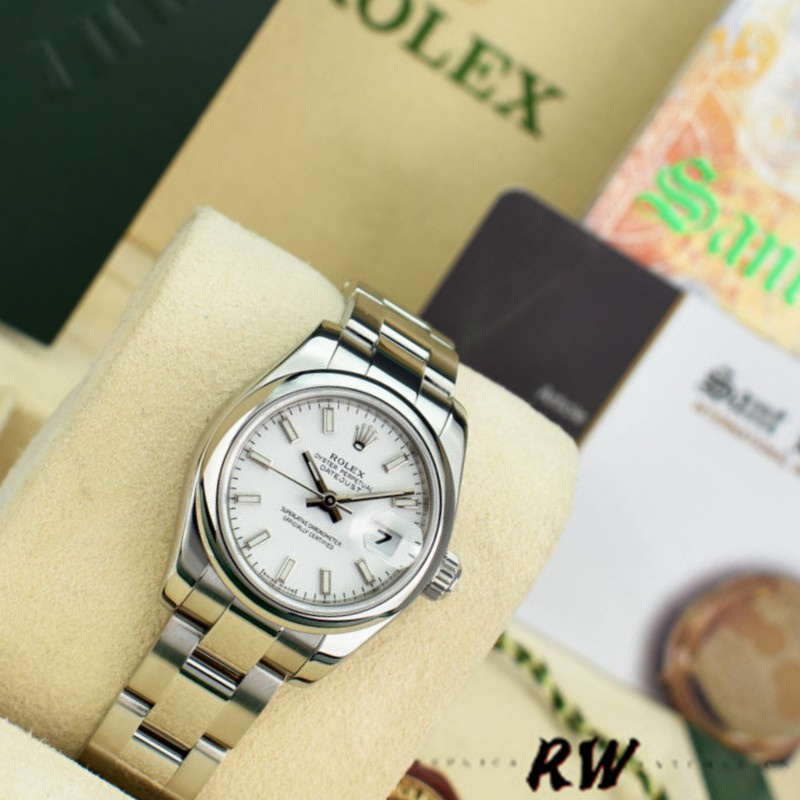Rolex Datejust 179160 Domed Bezel White Index Dial 26MM Lady Replica Watch - Replica Factory