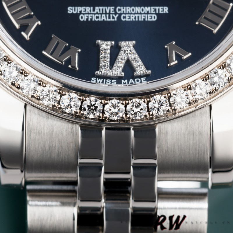 Rolex Datejust 178384 Stainless Steel Blue Diamond Dial 31MM Lady Replica Watch