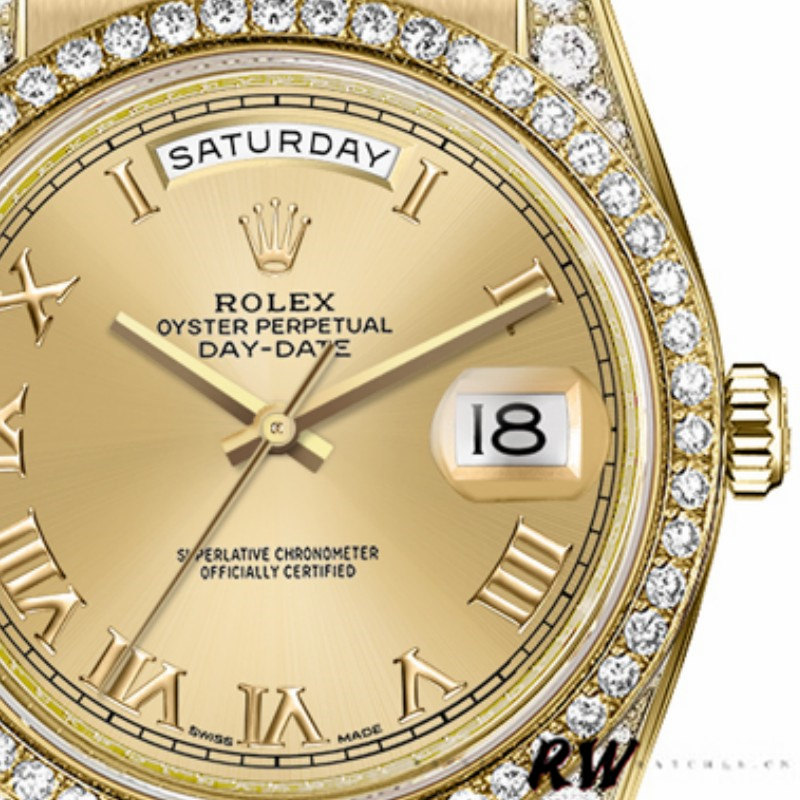 Rolex Day-Date 118388 Champagne Roman Numeral Dial 36MM Unisex Replica Watch - Replica Factory