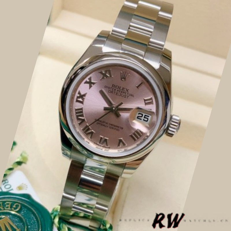 Rolex Datejust 179160 Oyster Bracelet Pink Roman Dial 26MM Lady Replica Watch - Replica Factory