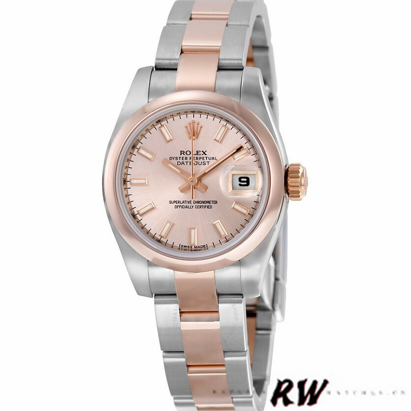 Rolex Datejust 179161 Stainless Steel and Everose Gold Pink Index Dial 26MM Lady Replica Watch - Replica Factory