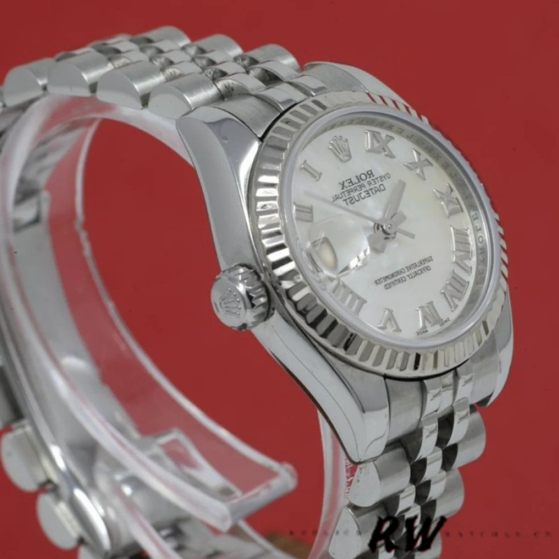 Rolex Datejust 179174 Mother Of Pearl White Dial Fluted Bezel 26MM Lady Replica Watch - Replica Factory