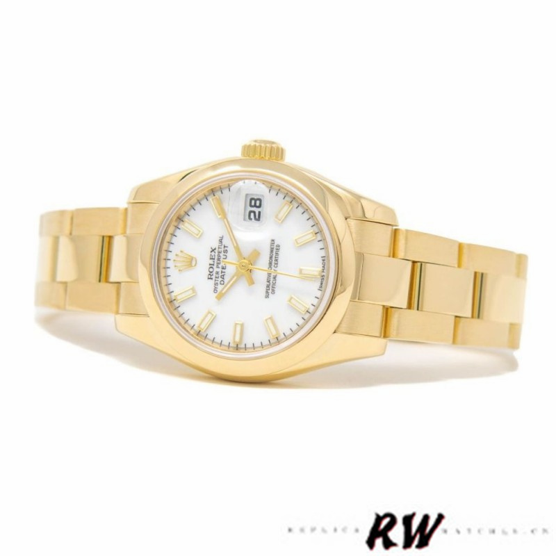 Rolex Datejust 179168 Smooth Domed White Index Dial 26MM Lady Replica Watch - Replica Factory