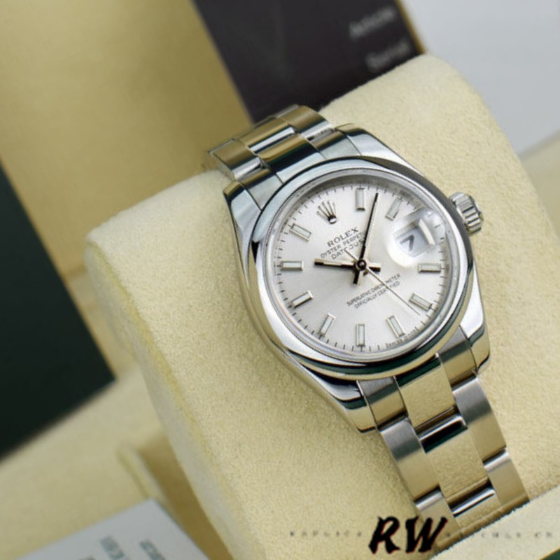 Rolex Datejust 179160 Domed Bezel Silver Index Dial 26MM Lady Replica Watch - Replica Factory