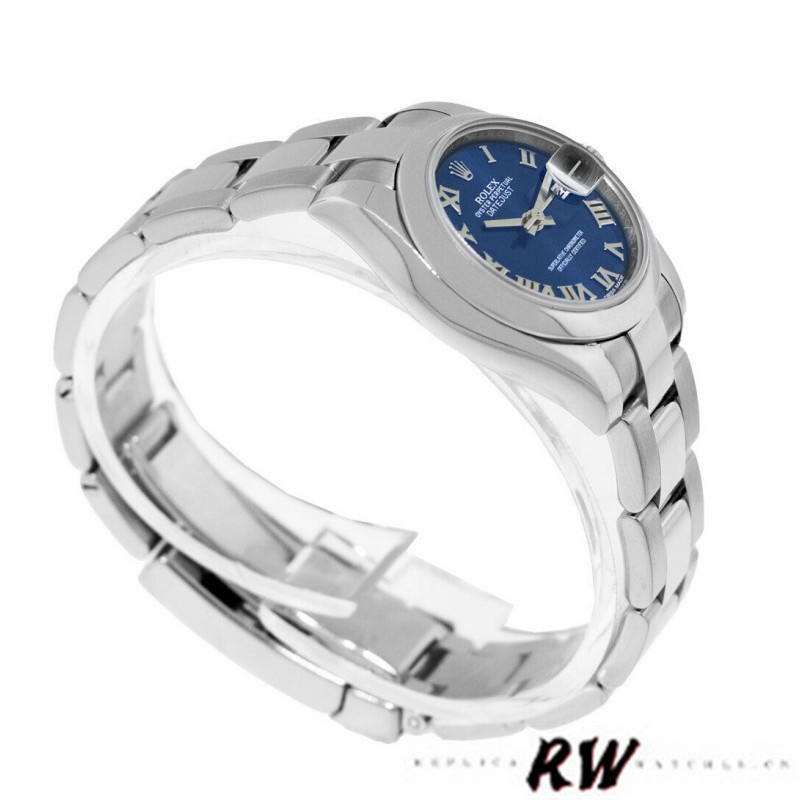 Rolex Datejust 179160 Oyster Bracelet Blue Roman Dial 26MM Lady Replica Watch - Replica Factory